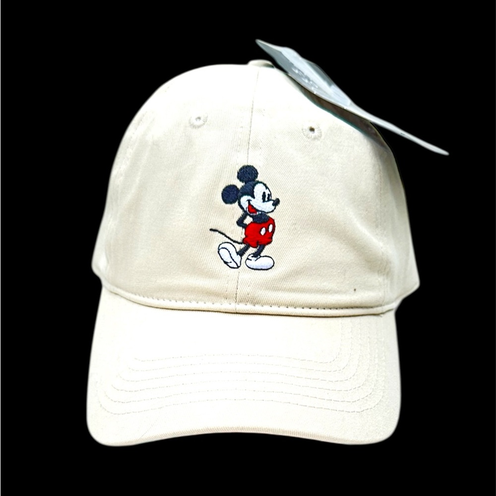 Disney Cream Mickey Mouse Embroidered Hat